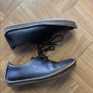 Clarks Brown Leather Janey Mae Oxfords